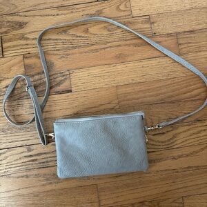 Free People Light Gray Crossbody Bag